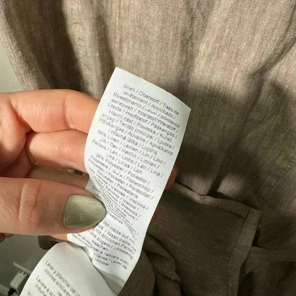 NWOT CREAM earthy  tone linen blend dress 42/XL - Picture 5 of 10